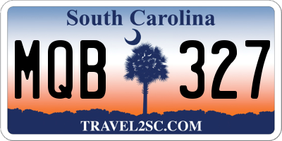 SC license plate MQB327