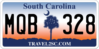 SC license plate MQB328