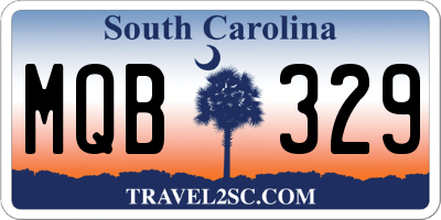 SC license plate MQB329