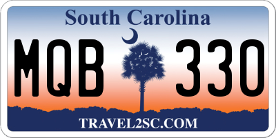 SC license plate MQB330