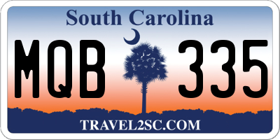 SC license plate MQB335
