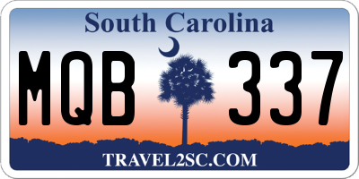 SC license plate MQB337