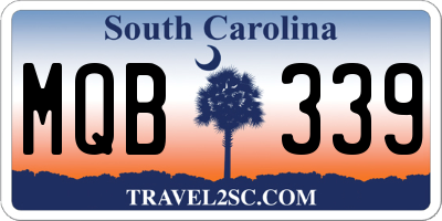 SC license plate MQB339