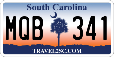 SC license plate MQB341