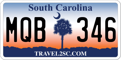 SC license plate MQB346