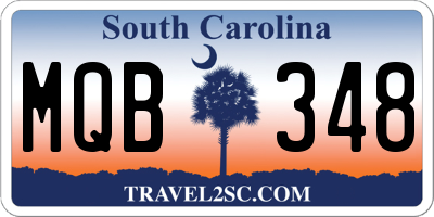 SC license plate MQB348