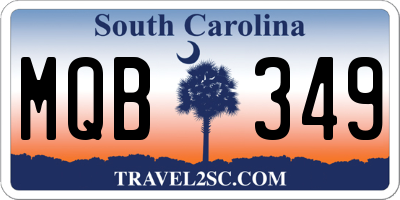 SC license plate MQB349