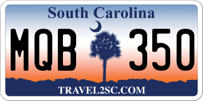 SC license plate MQB350