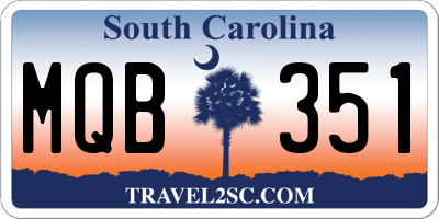 SC license plate MQB351