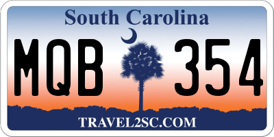 SC license plate MQB354