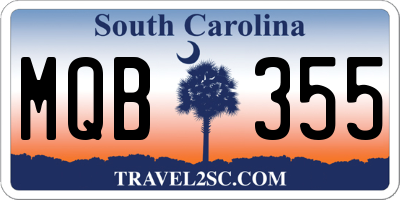 SC license plate MQB355