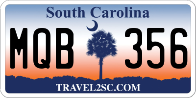SC license plate MQB356