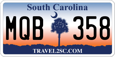 SC license plate MQB358