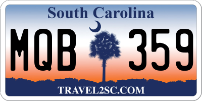 SC license plate MQB359
