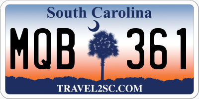 SC license plate MQB361