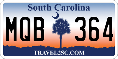 SC license plate MQB364