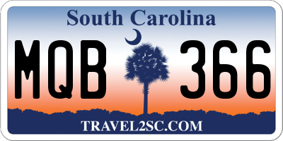 SC license plate MQB366