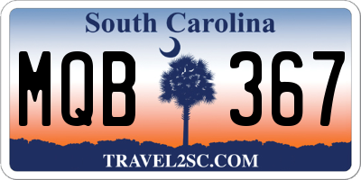 SC license plate MQB367