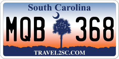 SC license plate MQB368