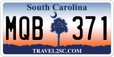 SC license plate MQB371