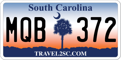 SC license plate MQB372