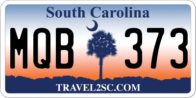 SC license plate MQB373