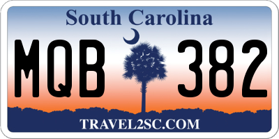 SC license plate MQB382