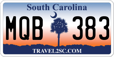 SC license plate MQB383