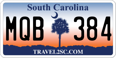 SC license plate MQB384