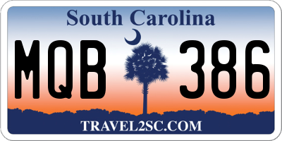 SC license plate MQB386