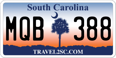 SC license plate MQB388