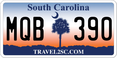 SC license plate MQB390