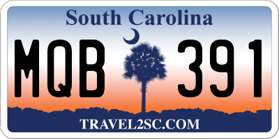 SC license plate MQB391