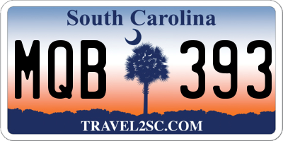 SC license plate MQB393