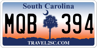 SC license plate MQB394