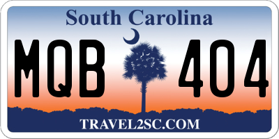 SC license plate MQB404