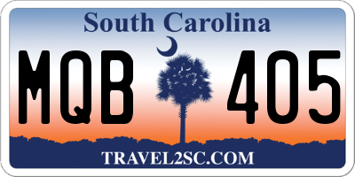 SC license plate MQB405