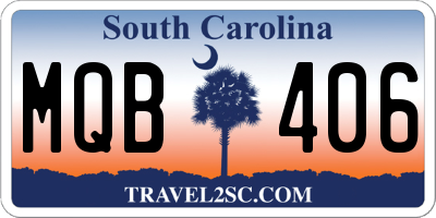SC license plate MQB406