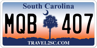 SC license plate MQB407