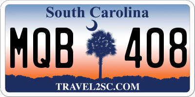 SC license plate MQB408