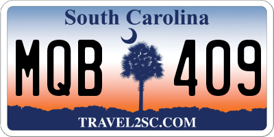 SC license plate MQB409