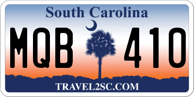 SC license plate MQB410