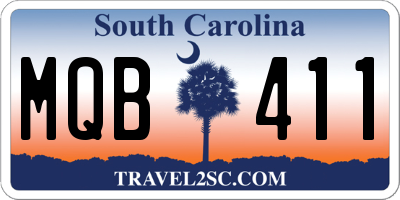 SC license plate MQB411