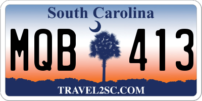 SC license plate MQB413