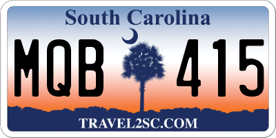 SC license plate MQB415