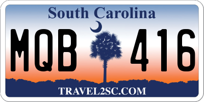 SC license plate MQB416