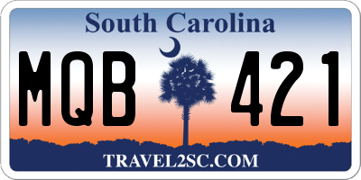 SC license plate MQB421