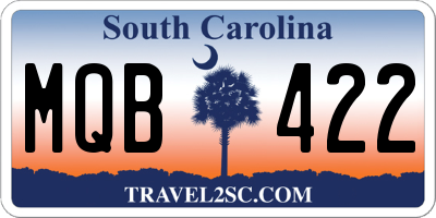SC license plate MQB422
