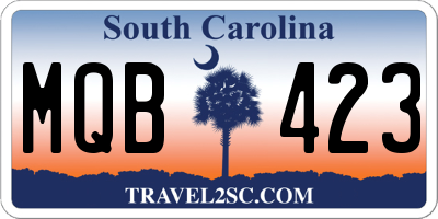 SC license plate MQB423