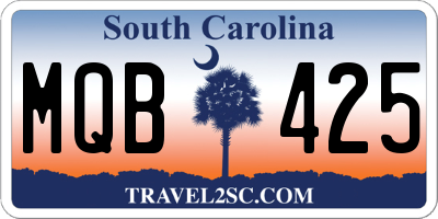 SC license plate MQB425